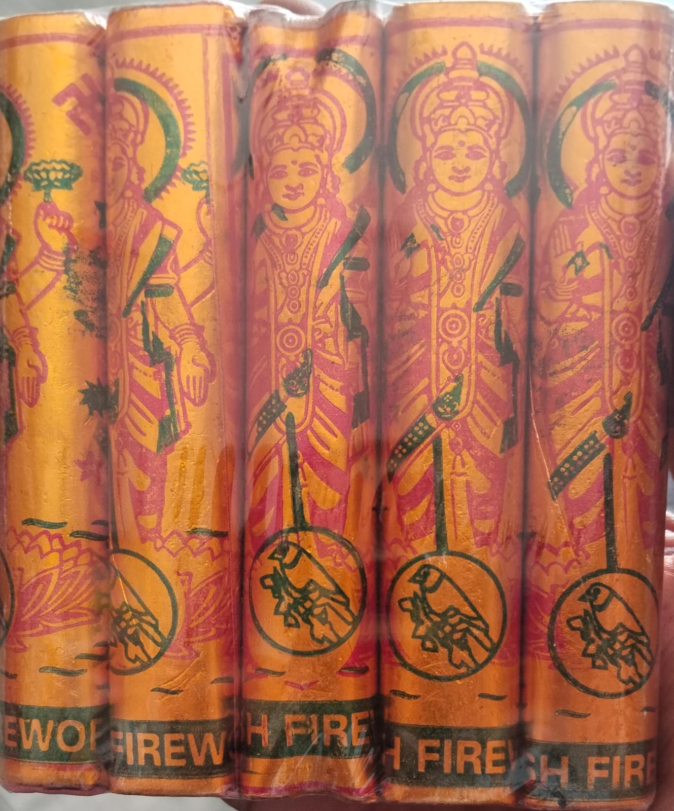 inba Crackers 4 inch Gold Lakshmi